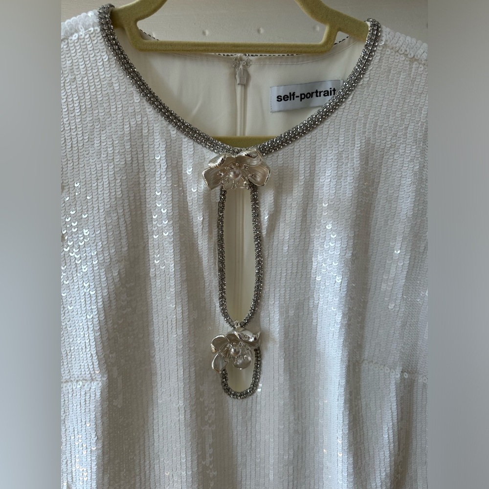 Self-Portrait White Mini Dress - Picture 3 of 6